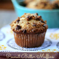 Peanut Butter Muffins with Peanut Butter Chocolate Streusel from www.thisgalcooks.com