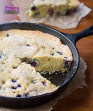 This super delicious, moist Blueberry Cornbread is made with coconut milk, fresh blueberries and brown sugar.