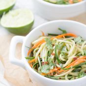 Cucumber Noodles with Sesame Soy Dressing #lowcarb