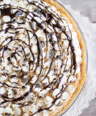 S'mores Peanut Butter Chocolate Pudding Pie on This Gal Cooks