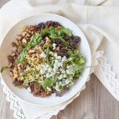 Simple and healthy Baby Greens with Quinoa Salad with Honey Balsamic Vinaigrette | This Gal Cooks