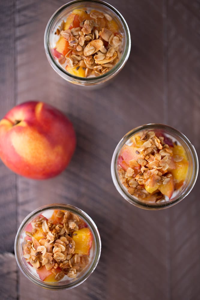 Roasted Nectarine Greek Yogurt Parfaits | This Gal Cooks