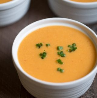 Vegan Smoked Potato Soup. The secret to achieving a smoky soup without using ham or bacon: smoke the potatoes! | This Gal Cooks