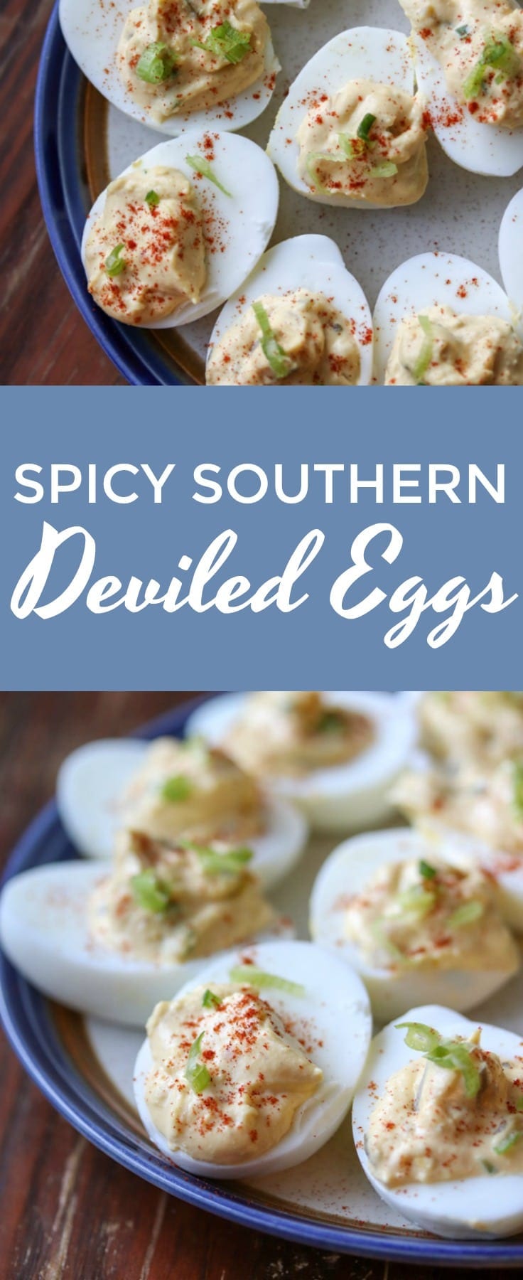 These delicious southern deviled eggs are spiced up with hot sauce and chopped jalapenos. A sure treat for anyone who loves deviled eggs!