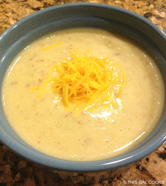 Creamy Potato Bacon Soup is perfect for dinner or a quick lunch! | This Gal Cooks 
