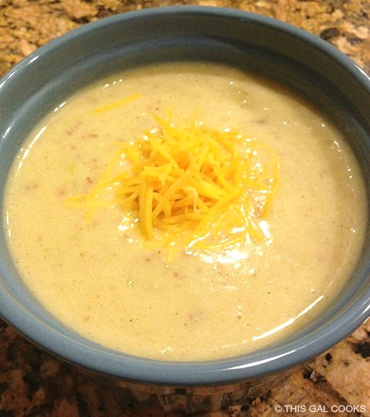 Creamy Potato Bacon Soup is perfect for dinner or a quick lunch! | This Gal Cooks