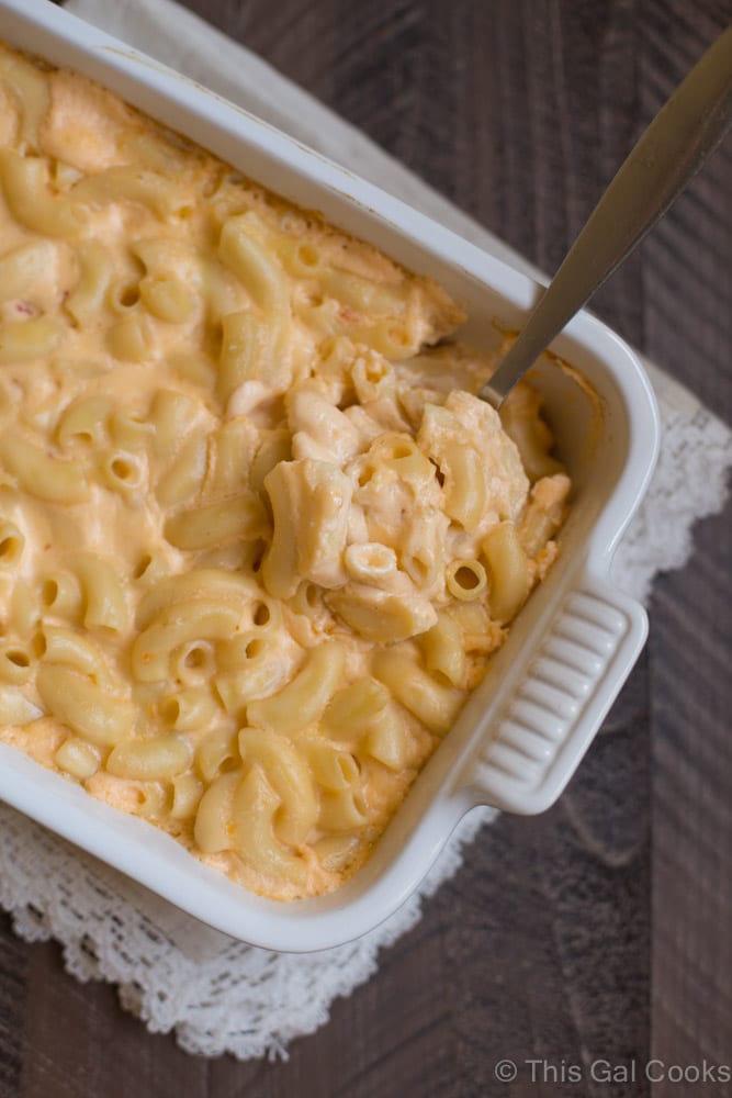 The creamiest Baked Four Cheese Macaroni and Cheese you'll ever try!