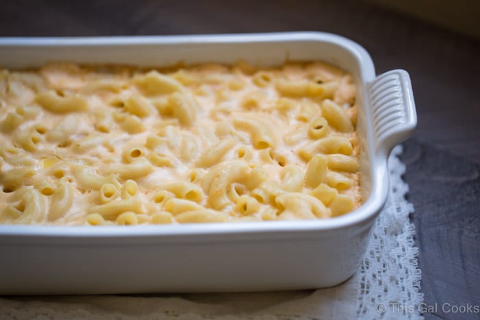 The creamiest Baked Four Cheese Macaroni and Cheese you'll ever try!