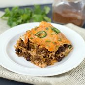 Taco Lasagna - This Gal Cooks #mexicanfood #tacos #casserole