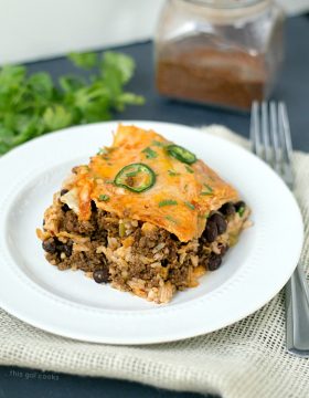 Taco Lasagna - This Gal Cooks #mexicanfood #tacos #casserole