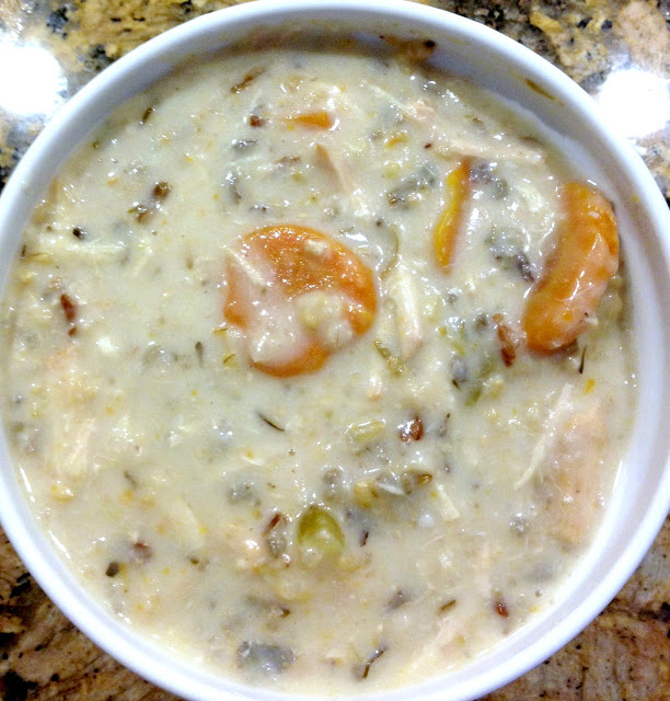 Crockpot Creamy Chicken and Wild Rice Soup from www.thisgalcooks.com #crockpot #soup #crockpotsouprecipes