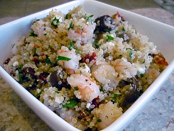 Shrimp and Feta Quinoa - This Gal Cooks #salads #easyrecipes #healthy