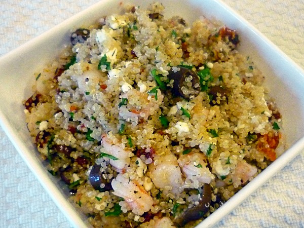 Shrimp and Feta Quinoa - This Gal Cooks #salads #easyrecipes #healthy