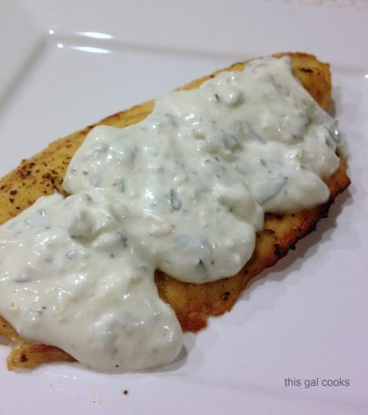 Cedar Plank Tilapia with Basil Cream Sauce This Gal Cooks