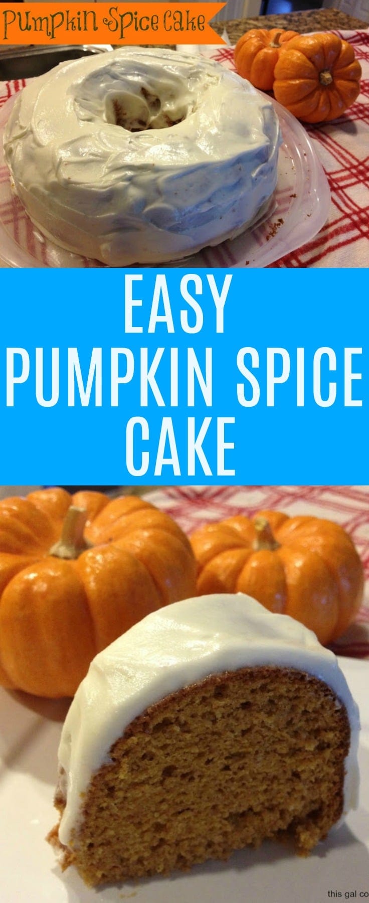 This easy pumpkin spice cake is super moist and full of bold fall flavors! You'll love this fall favorite cake and the cream cheese frosting, too!