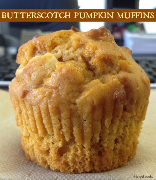 Butterscotch Pumpkin Muffins from www.thisgalcooks.com 