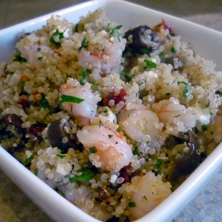 Shrimp and Feta Quinoa - This Gal Cooks #salads #easyrecipes #healthy