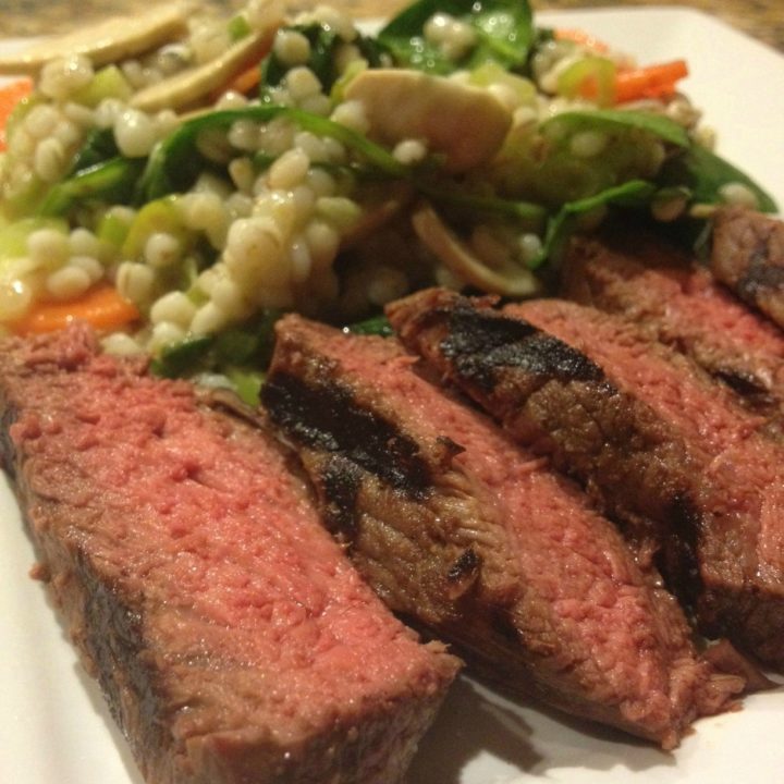 Grilled Steak with Barley Salad