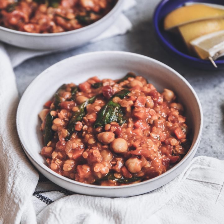 Moroccan Chickpea and Lentil Stew