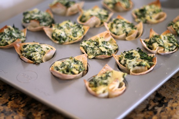 Spinach and Artichoke Wontons