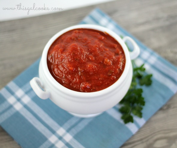 Homemade Spaghetti Sauce with Sausage - This Gal Cooks (wm)