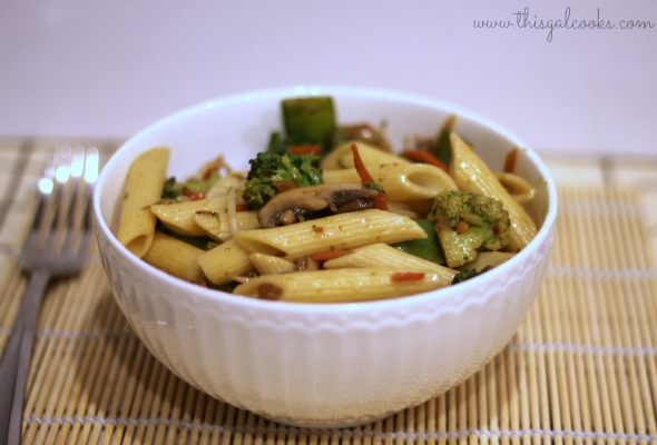 Stir Fry Vegetables with Penne - This Gal Cooks wm