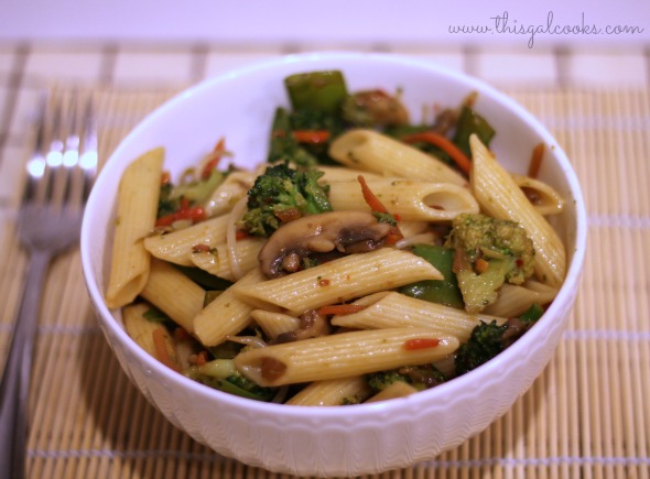 Stir Fry Vegetables with Penne - This Gal Cooks (wm2)
