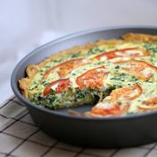 Tomato Bacon and Spinach Quiche - This Gal Cooks