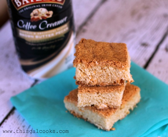 Baileys Brown Butter Pecan Blondies - www.thisgalcooks.com wm