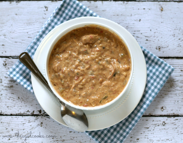 Mexican Style Crockpot Creamy Chicken Soup - This Gal Cooks #crockpotchickenrecipes #crockpotrecipes #soup