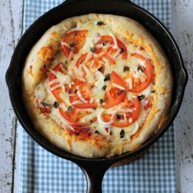 Deep Dish Beer Crust Pizza - This Gal Cooks #pizza #castiron #beercrust