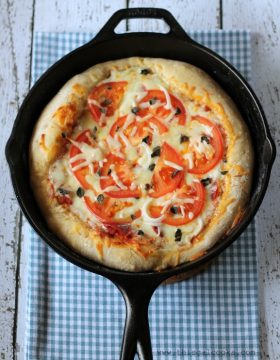 Deep Dish Beer Crust Pizza - This Gal Cooks #pizza #castiron #beercrust