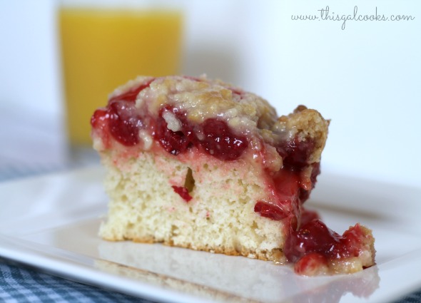 This Gal Cooks - Cherry Danish Coffee Cake #danish #breakfast wm