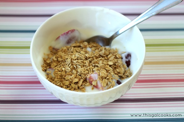 Healthy Fresh Fruit Yogurt Parfait from www.thisgalcooks.com #lowfat #freshfruit