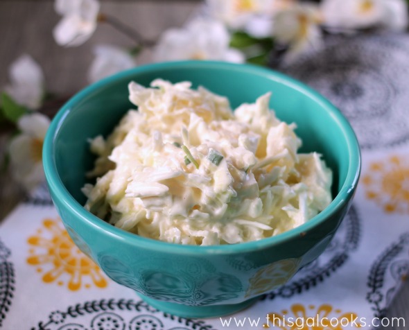 Sweet & Spicy Pineapple Slaw from www.thisgalcooks.com #coleslaw #spicy #pineapple wm