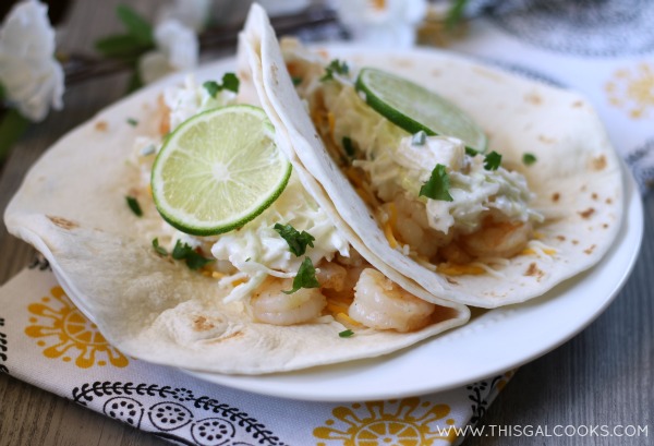 Tequila Lime Shrimp Tacos from www.thisgalcooks.com #shrimp #tequila #tacos 3WM