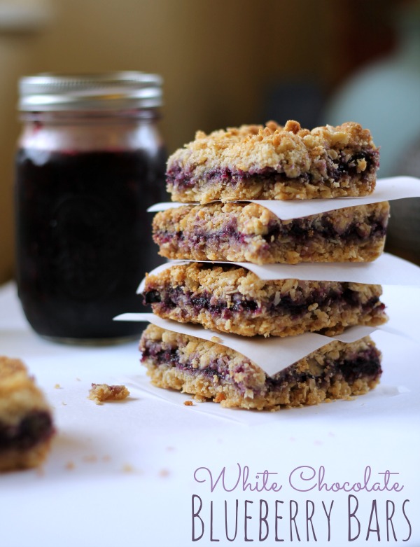 White Chocolate Blueberry Bars from www.thisgalcooks.com #blueberries #oatbars wm