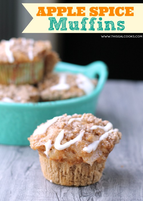 Apple Spice Muffins from www.thisgalcooks.com #muffins #breakfast 2WM