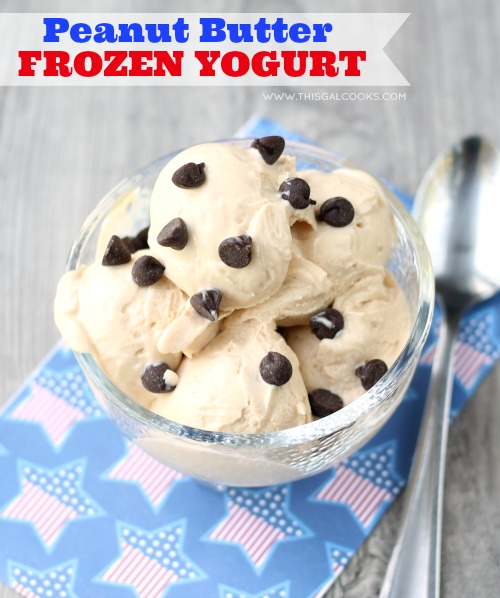 Peanut Butter Frozen Yogurt from www.thisgalcooks.com #peanutbutter #yogurt wm
