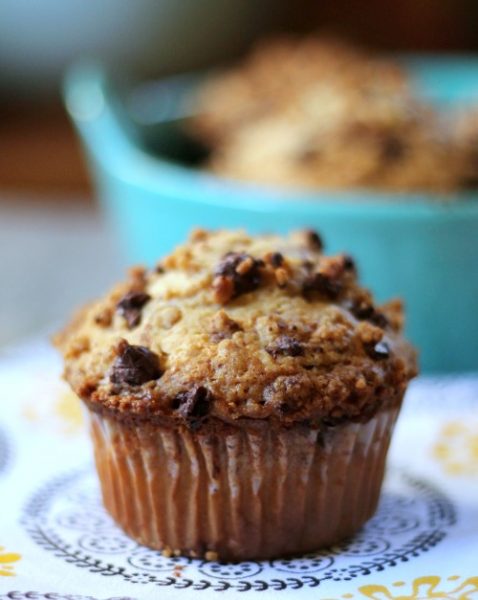 Peanut Butter Muffins with Peanut Butter Chocolate Streusel