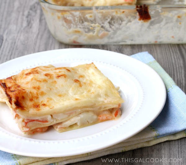 Seafood Lasagna from www.thisgalcooks.com #seafoodrecipes #lasagna 2WM