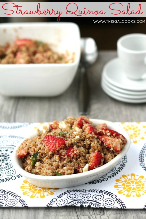 Strawberry Quinoa Salad from www.thisgalcooks.com #quinoa #strawberries 5WM