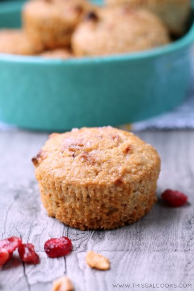 Vegan Apple Berry Bran Muffins from www.thisgalcooks.com #vegan #muffins 3WM