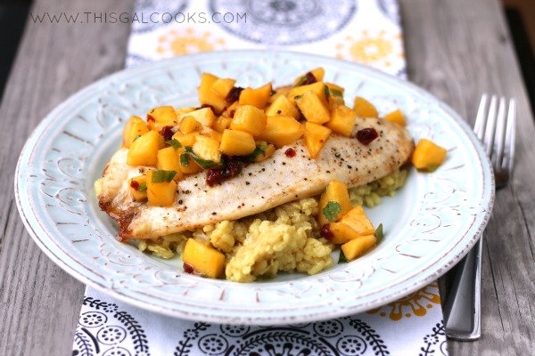 Broiled Tilapia with Chipotle Peach Salsa from www.thisgalcooks.com