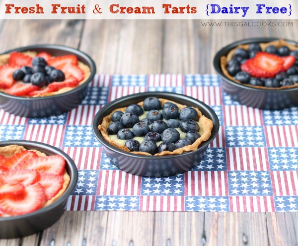 Fresh Fruit and Cream Tarts {Dairy Free} from www.thisgalcooks.com #tarts #dairyfree 5WM