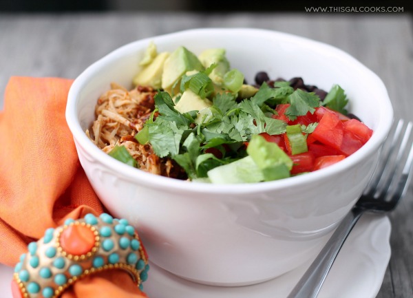 Crockpot Chicken Enchilada Rice Bowls