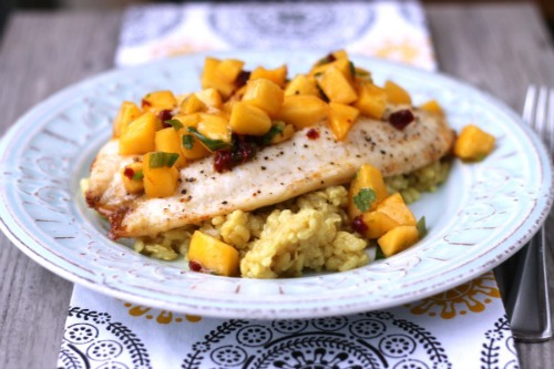 Broiled Tilapia with Chipotle Peach Salsa