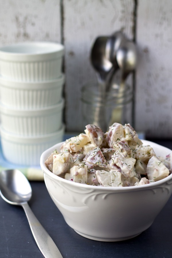 Tangy Red Potato Bacon Salad by This Gal Cooks. The flavors will knock your socks off! 
