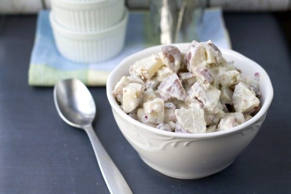 Tangy Red Potato Bacon Salad by This Gal Cooks. The flavors will knock your socks off!