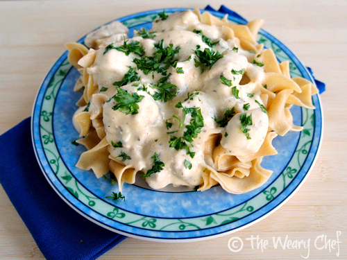 Slow Cooker Chicken Stroganoff by The Weary Chef